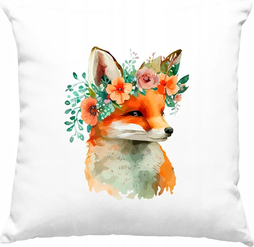 Róka párna Róka Virágok Kedves 3 Fehér