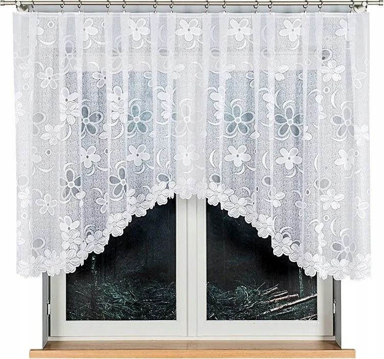 Renata Függöny 300x130cm, fehér szín, íves függöny (kész)