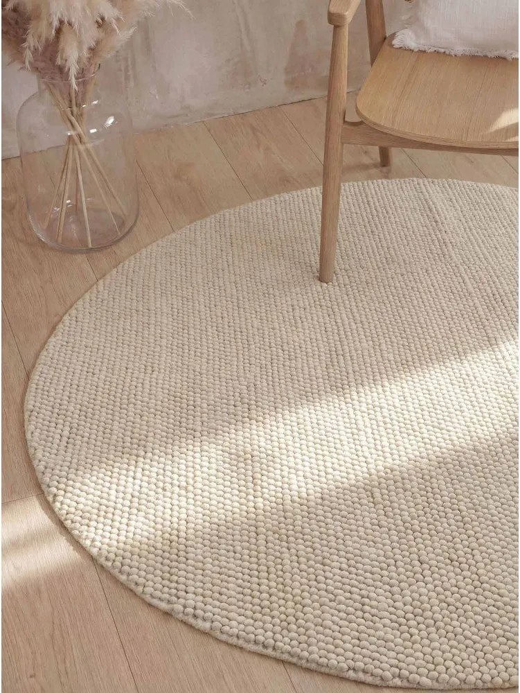 Krémszínű kézi szövésű gyapjú kerek szőnyeg ø 200 cm Richmond Diana – Ted Baker