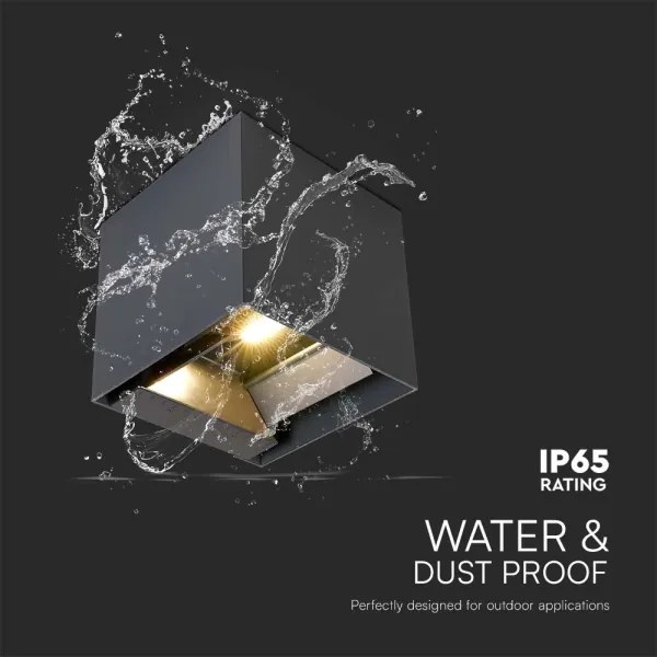 LED napelemes fali lámpa érzékelővel LED/9W/5V IP65 2600 mAh antracit