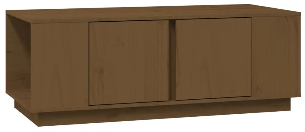 Mézbarna tömör fenyőfa dohányzóasztal 110 x 50 x 40 cm