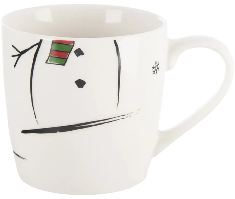 Fehér porcelán bögre és tálka szett karácsonyi mintával 2 db-os 350 ml – Orion