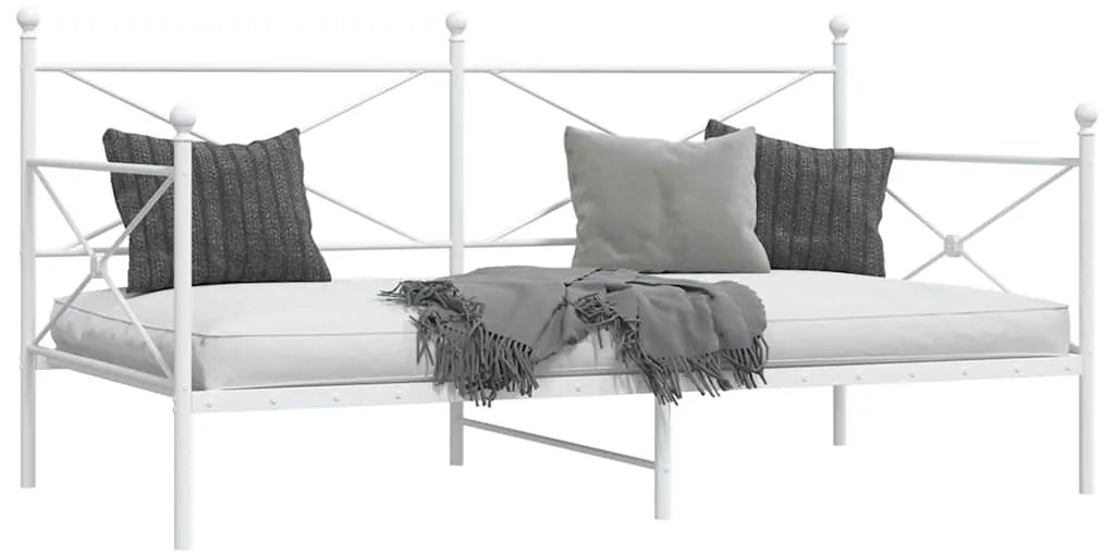 kanapéágy matrac nélkül fehér 107x203 cm acél