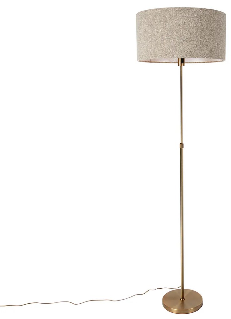 Állólámpa állítható bronz boucle ernyővel taupe 50 cm - Parte