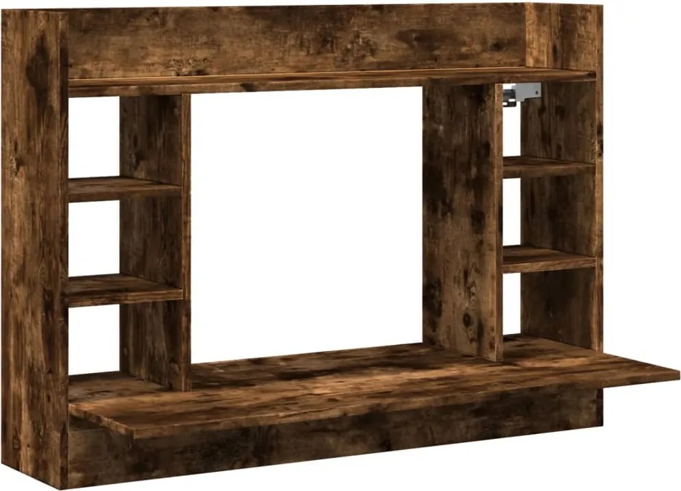 vidaXL füstös tölgy színű szerelt fa fali íróasztal 105 x 48 x 75 cm