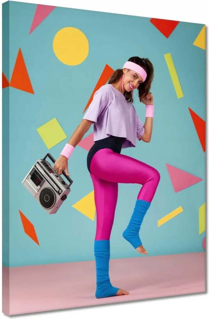 Vászonkép 30x40 Retro rádió és fitnesz edző