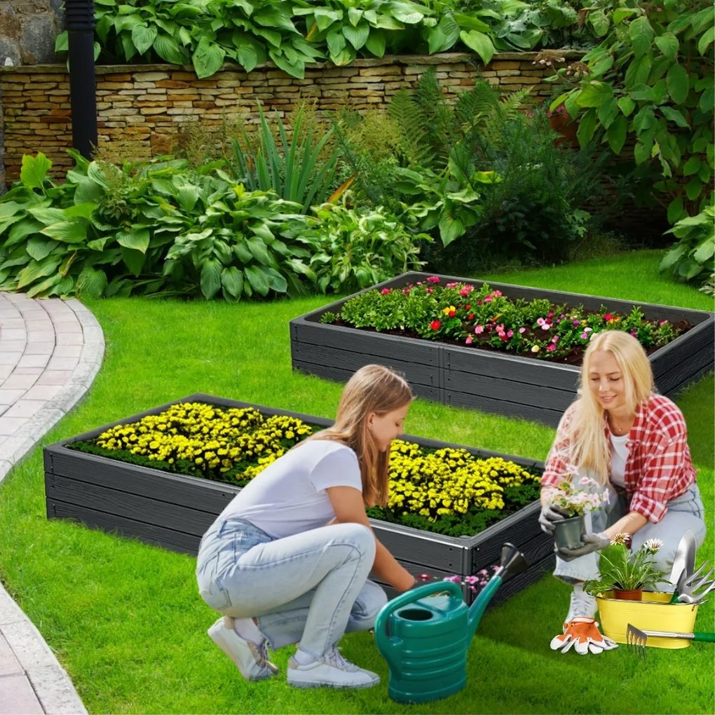 WOODY magaságyás, 149x75,6x25cm, antracit Prosperplast