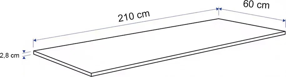 Konyhai munkalap 210 x 60 x 2,8 cm Sonoma tölgy