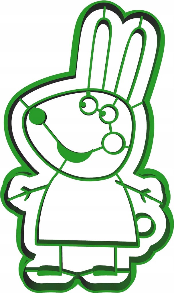 Forma Lyukasztó Sütemény- és Mézeskalácsvágó Peppa Malac Rebecca Nyúl