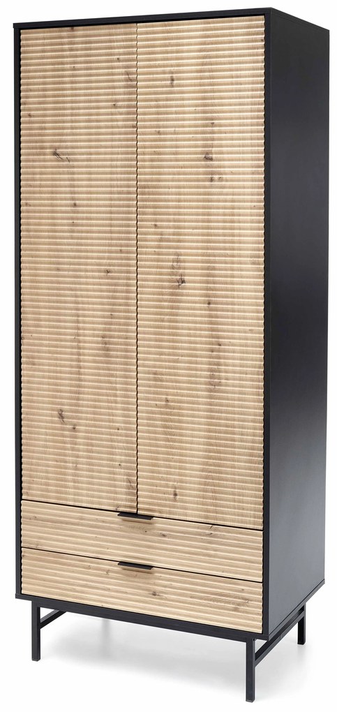 Ruhásszekrény 80 cm Melan (fekete). 1049312