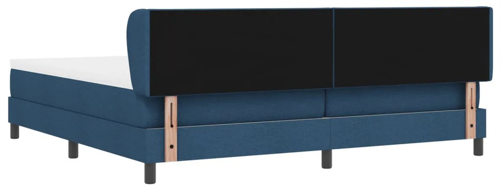 Boxspring Ágy Matrac Kék 200x200 cm Szövet