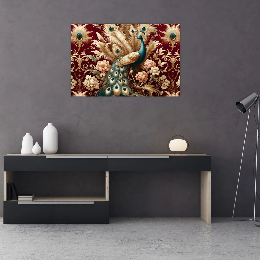 Kép – Elegáns páva (90x60 cm)