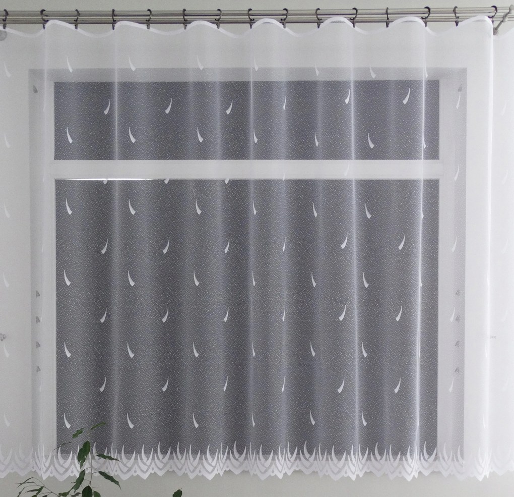 Mg Függöny jacquard 19/200 Fehér 290X160 kész szalag K