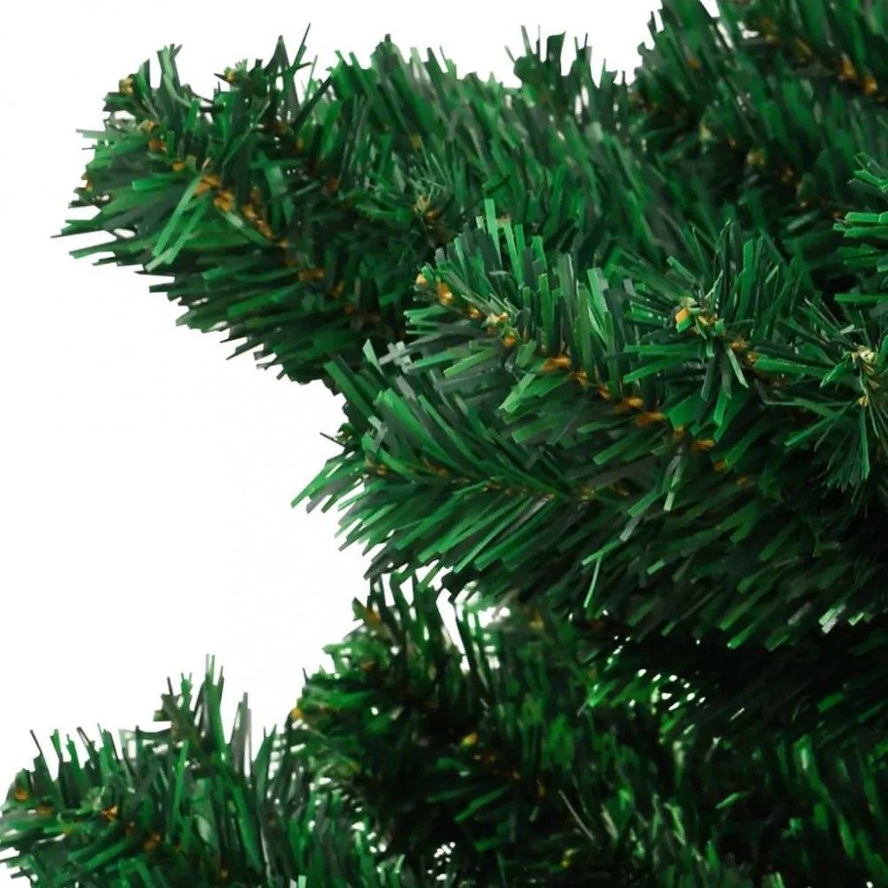 zöld PVC kivilágított kacskaringós karácsonyfa kaspóval 120 cm