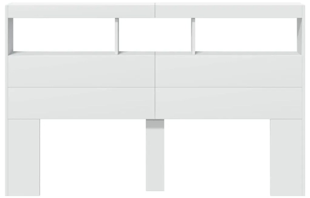 fehér áthidalószekrény LED-világítással 160 x 17 x 102 cm