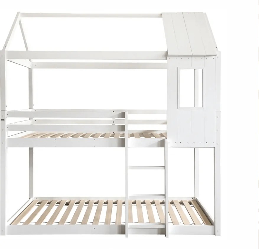 Montessori emeleteságy, fehér, 90x200, ATRISA