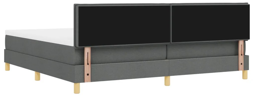 vidaXL Box Spring Ágy Matraccal Sötétszürke 200x200 cm Szövet