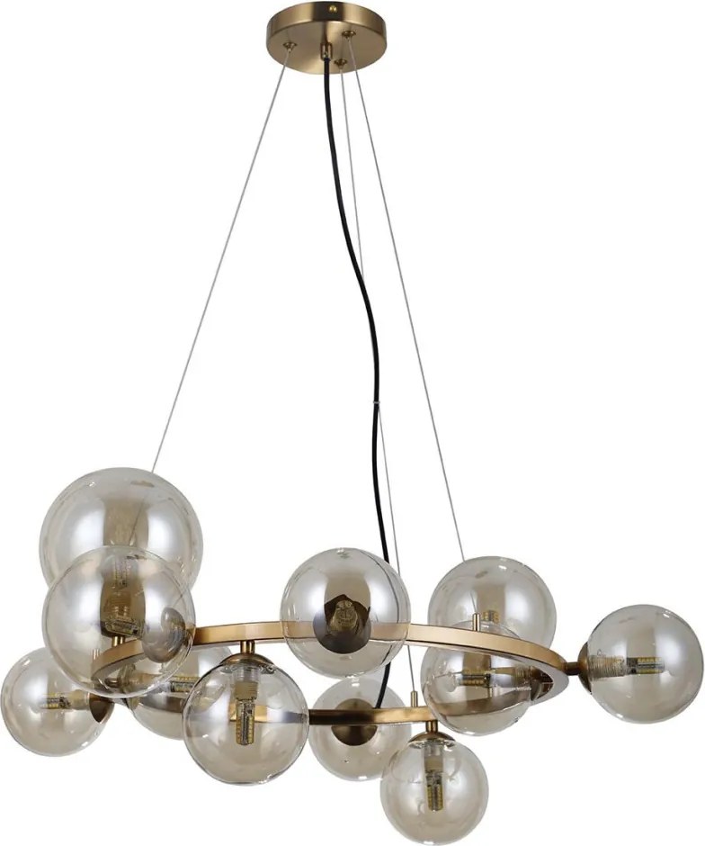 ITALUX PND-406007-11-HBR CANELLO Glamour Függesztett Lámpa Borostyán, Mézédes, Sárgaréz G9 IP20