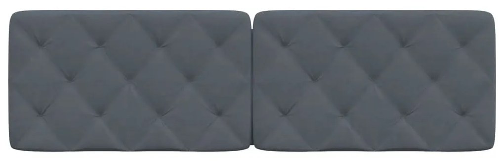 sötétszürke bársony fejtámla párna 160 cm