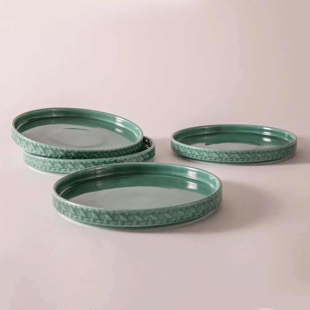 Türkiz porcelán desszertes tányér készlet 4 db-os ø 20 cm Heath Jade – Ladelle