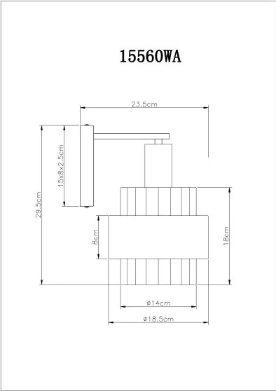 Globo 15560WA - MILLEY fali lámpatest 1xE27/60W/230V