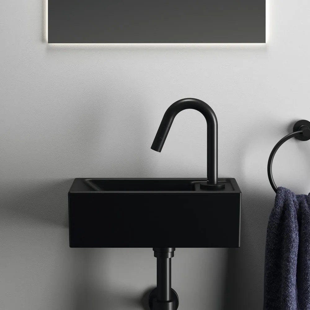 Matt fekete kerámia WC mosdó 37x21 cm i.Life S – Ideal Standard