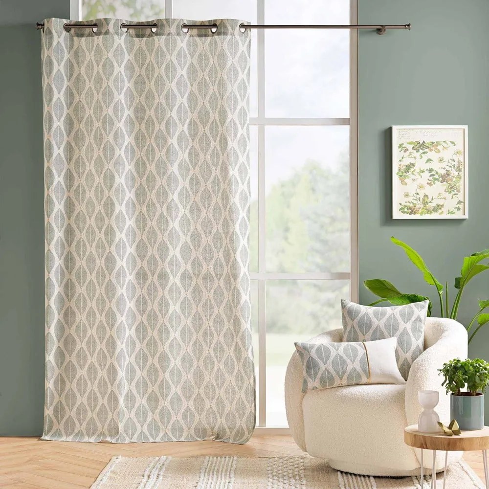 Zöld-bézs függöny 140x240 cm Maho – douceur d'intérieur