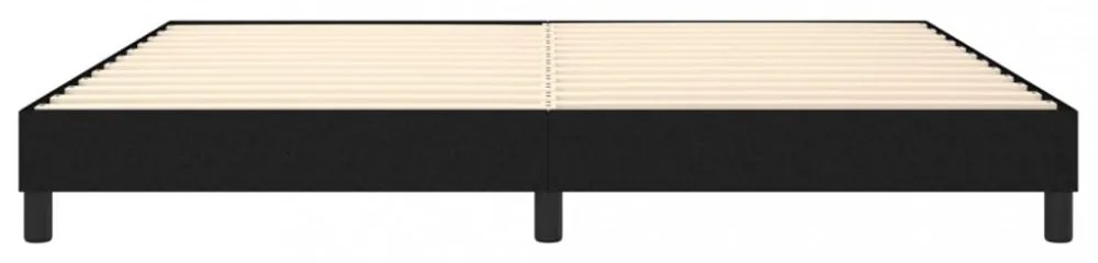 fekete szövet rugós ágykeret 200 x 200 cm