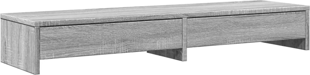vidaXL szürke sonoma szerelt fa monitorállvány fiókokkal 100x27x15 cm