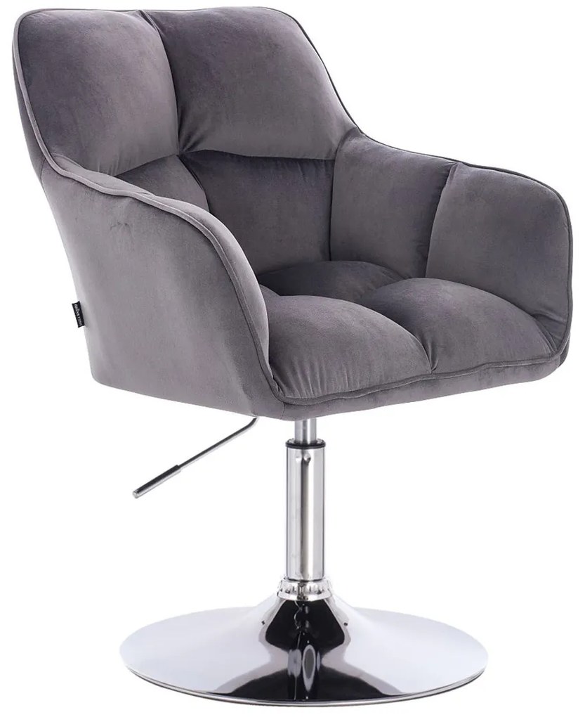 HR550N Grafit modern velúr szék krómozott lábbal