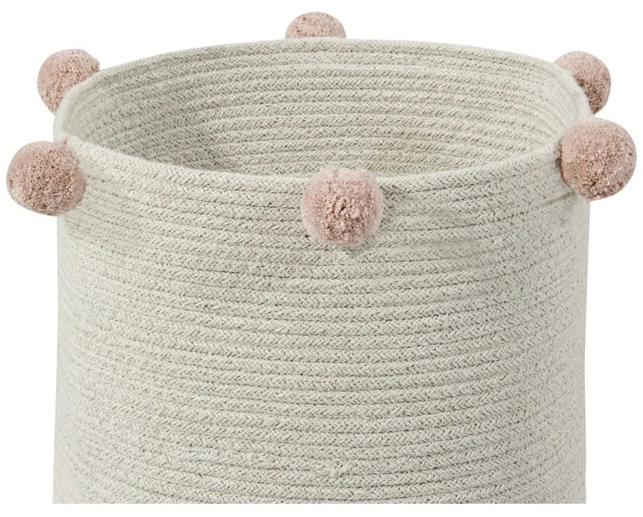 Krémszínű textil játéktároló kosár ø 30x30 cm Bubbly – Lorena Canals