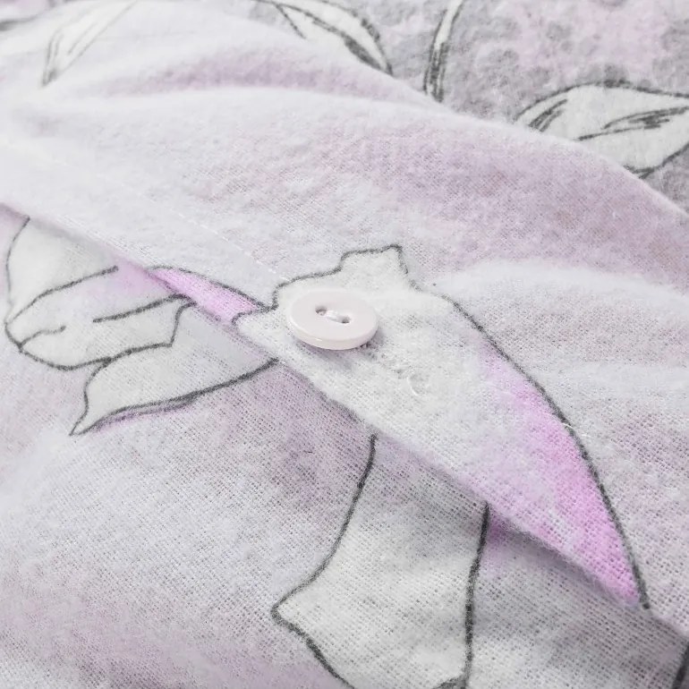 EMI Violet flanel ágyneműhuzat, A standard egyszemélyes ágy szett tartalma: 1x 140x200 + 1x 70x90