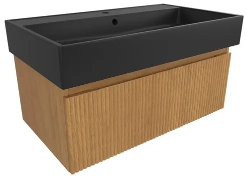 SAT Evolution Fürdőszobaszekrény mosdóval 78x30x44,5 cm méztölgy matt SATEVO80DMU2B