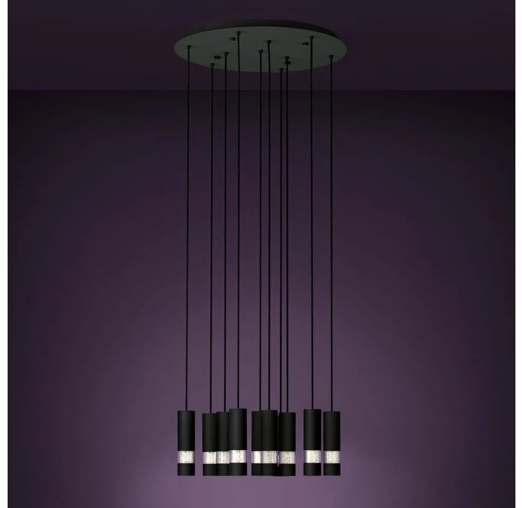 Eglo 39708 - LED Csillár zsinóron BERNABETA 10xGU10/4,6W/230V fekete