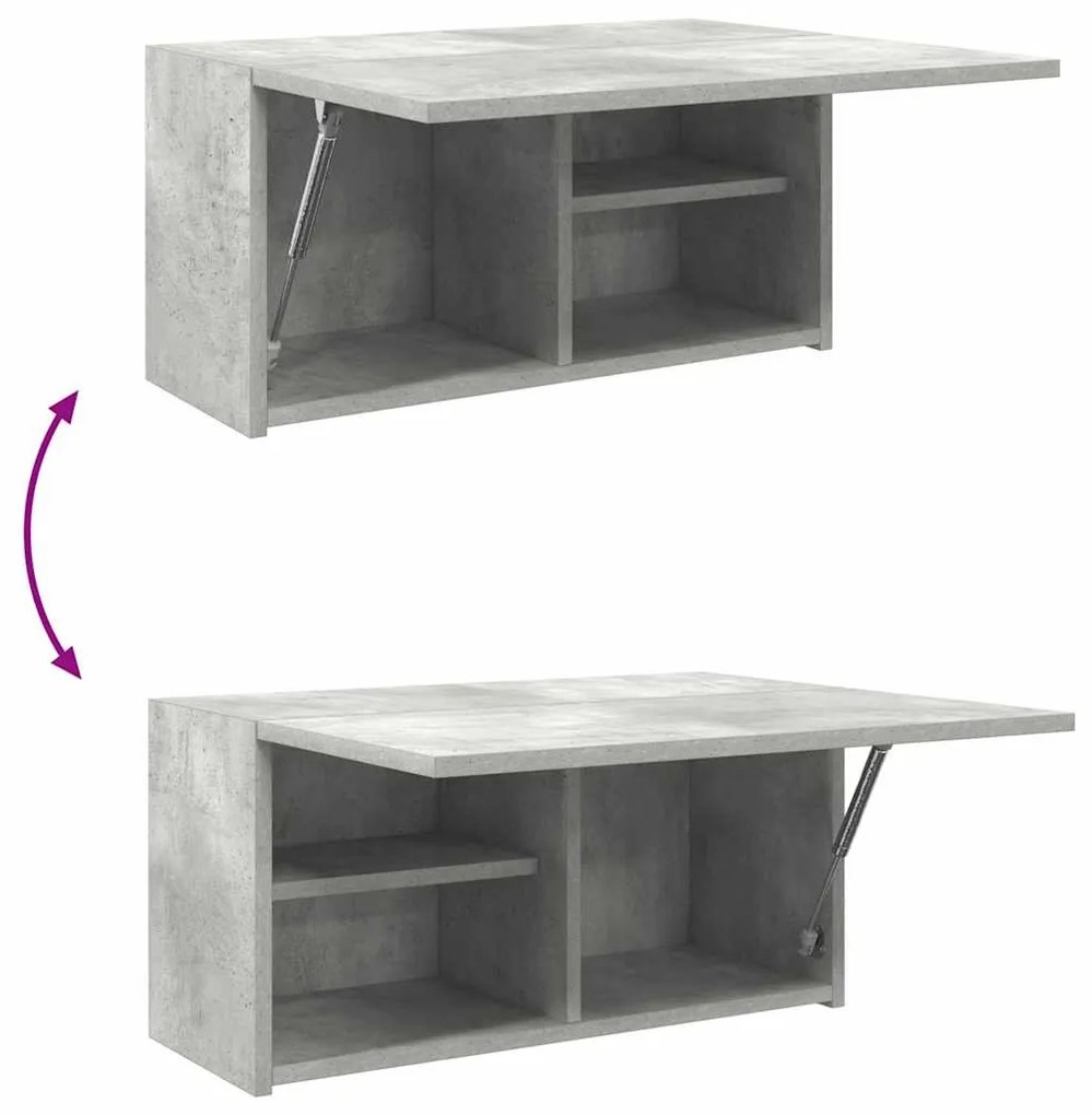 betonszürke szerelt fa fali fürdőszobaszekrény 60 x 25 x 30 cm
