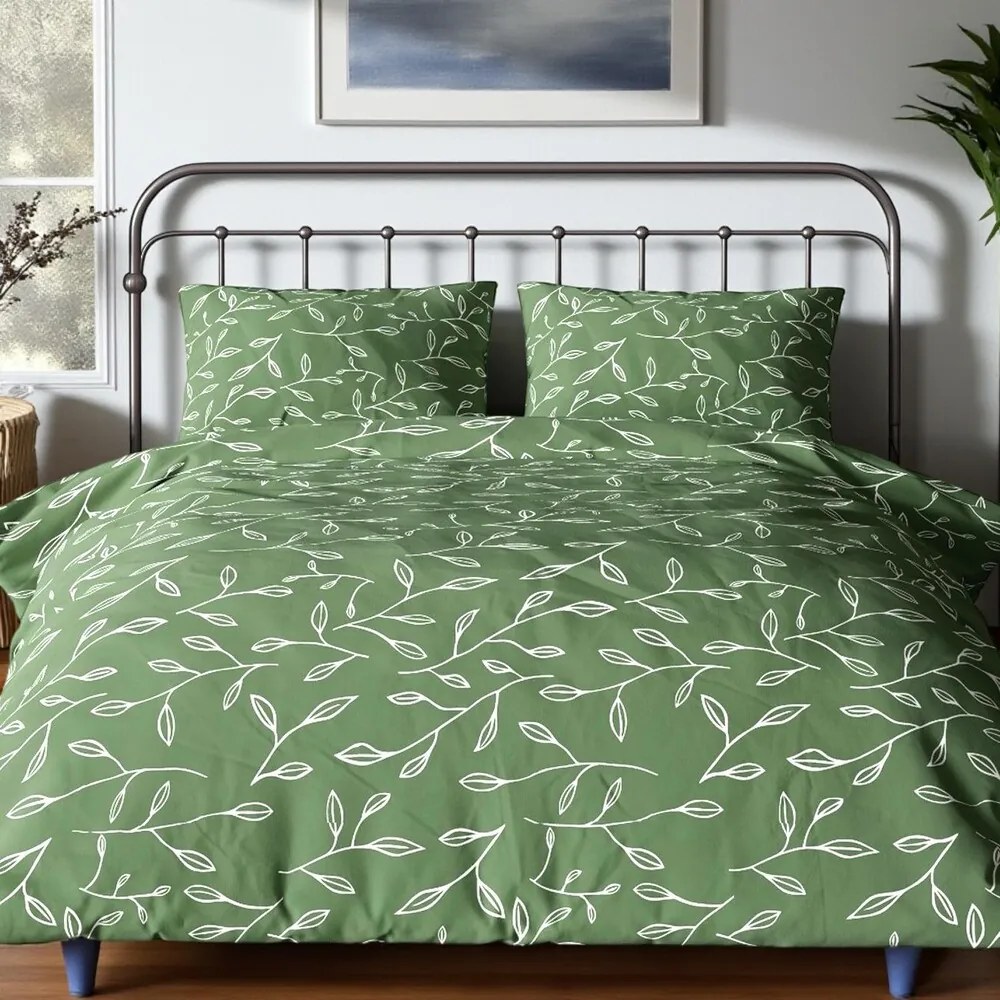 Pamut ágynemű Homa RENA GREEN 4 részes 140x200 cm