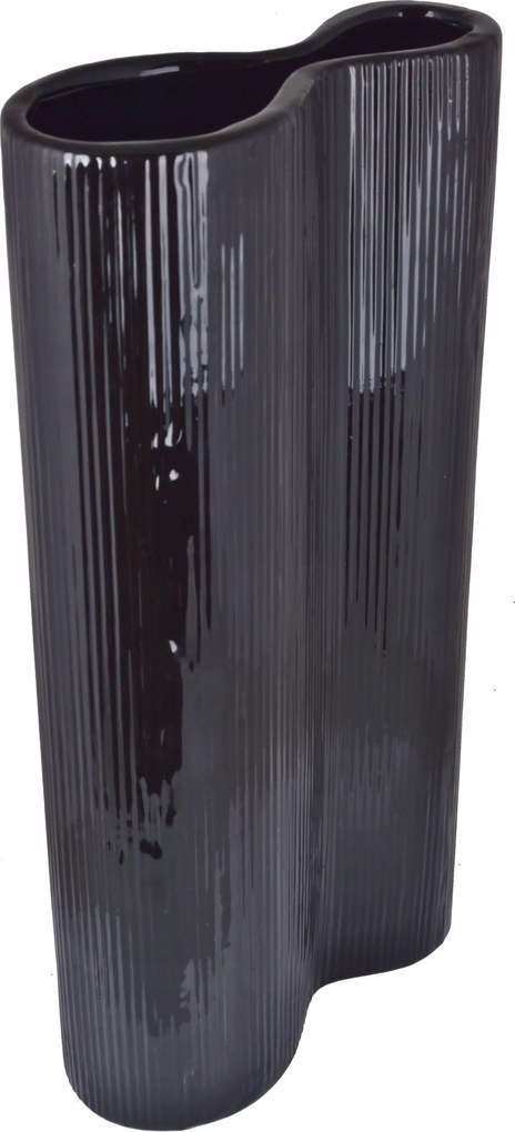 Fekete Kerámia Váza Kicsi 15x7x25,5 cm Elegáns Lakberendezési Kiegészítő