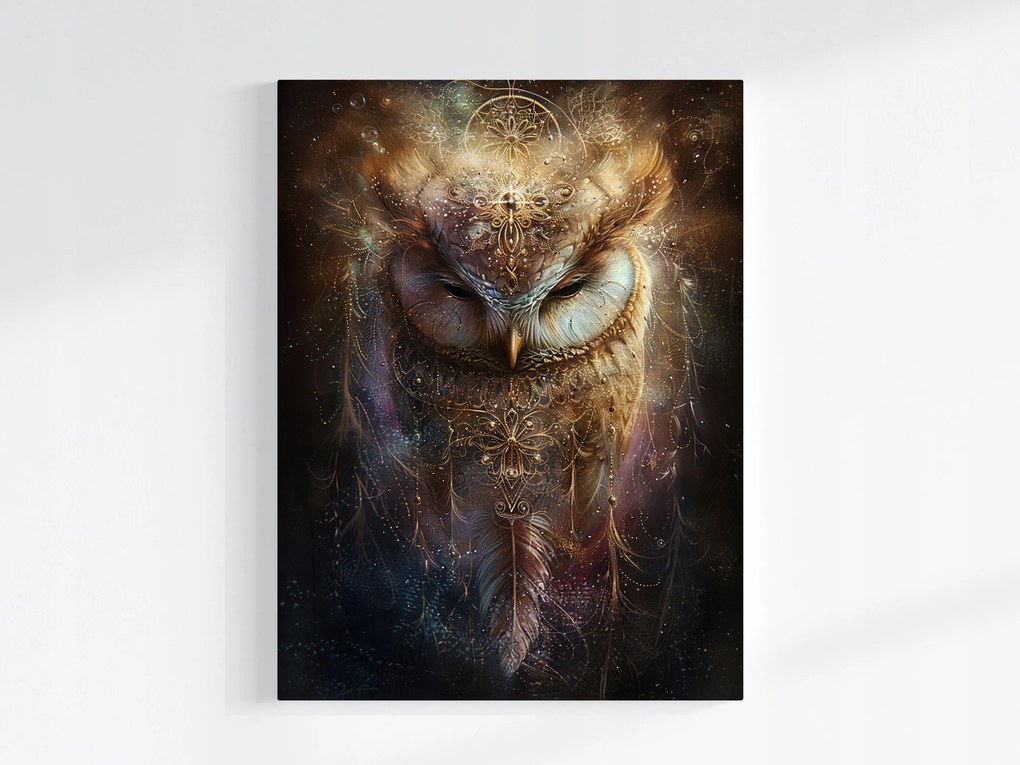 Vászonkép Canvas Madár Bagoly Bölcsesség Boho Fantasy Mágia Szimbólum 60x80