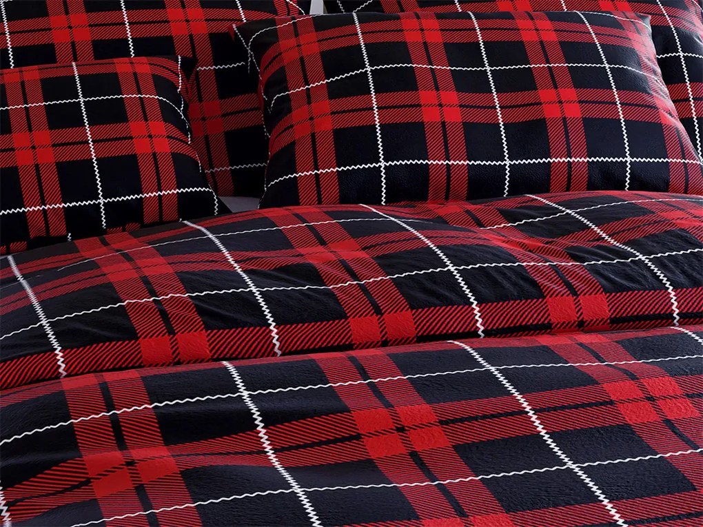 Mikroplüss ágyneműhuzat ALBURY piros Ágyneműhuzat mérete: 70 x 90 cm | 140 x 200 cm