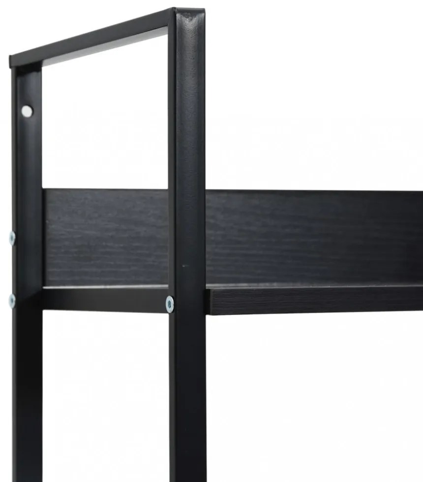 3 szintes fekete szerelt fa könyvespolc 60 x 27,6 x 90,5 cm