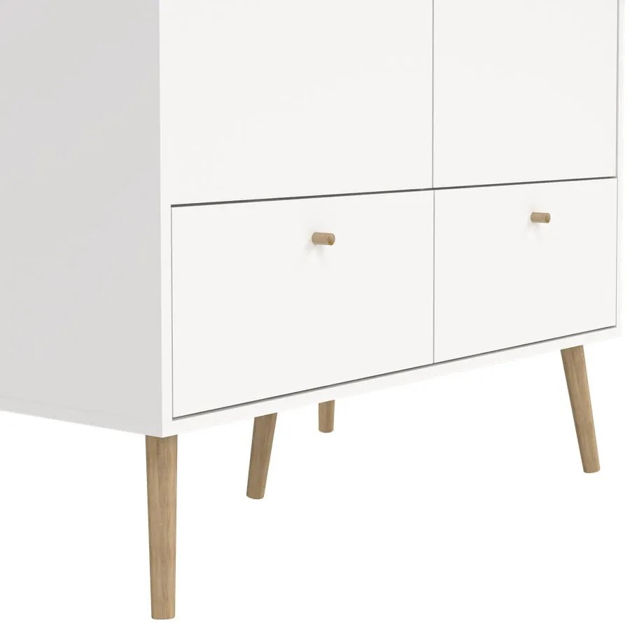Fehér ruhásszekrény 99x200 cm Bodo – Tvilum