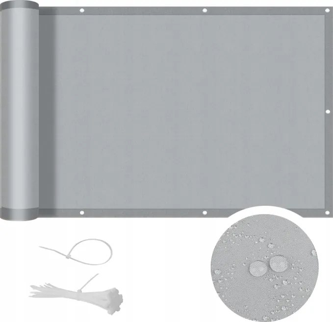 Erkélyvédő Cool Area 90x400 világosszürke vízálló