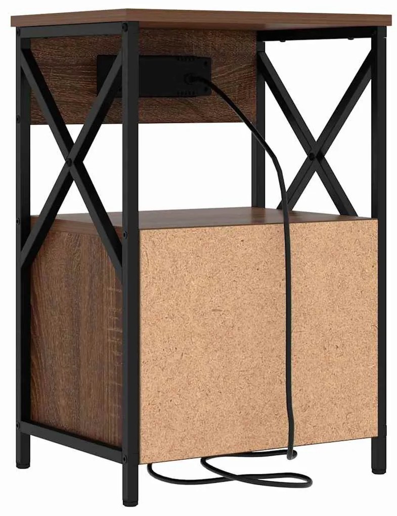 Éjjeliszekrény 2 pcs barna tölgy 40 x 31 x 60 cm Faanyag