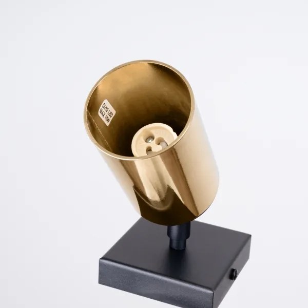 Sollux SL.1382 - Fali spotlámpa WINX 1xGU10/10W/230V fekete/arany