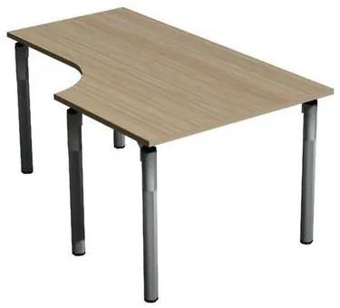 Ergo Set line irodai asztal, 160 x 100 x 75 cm, jobbos kivitel, világos fa