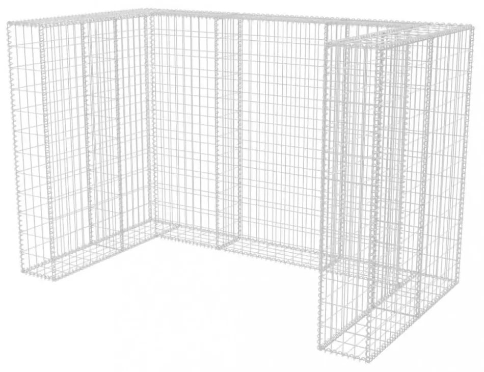 acél gabion 2 db gurulós kukához 180 x 100 x 120 cm