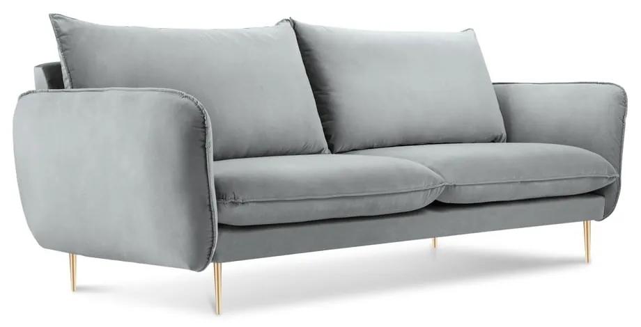 Florence világosszürke kanapé bársonyhuzattal,160 cm - Cosmopolitan Design
