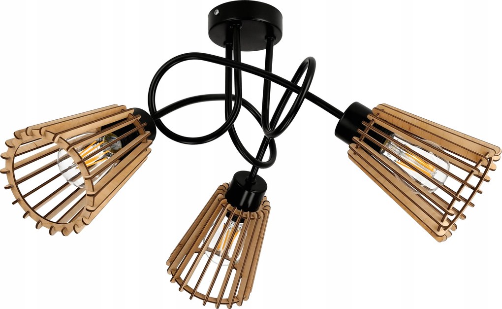 Mennyezeti lámpa csillár függeszték loft fa E27