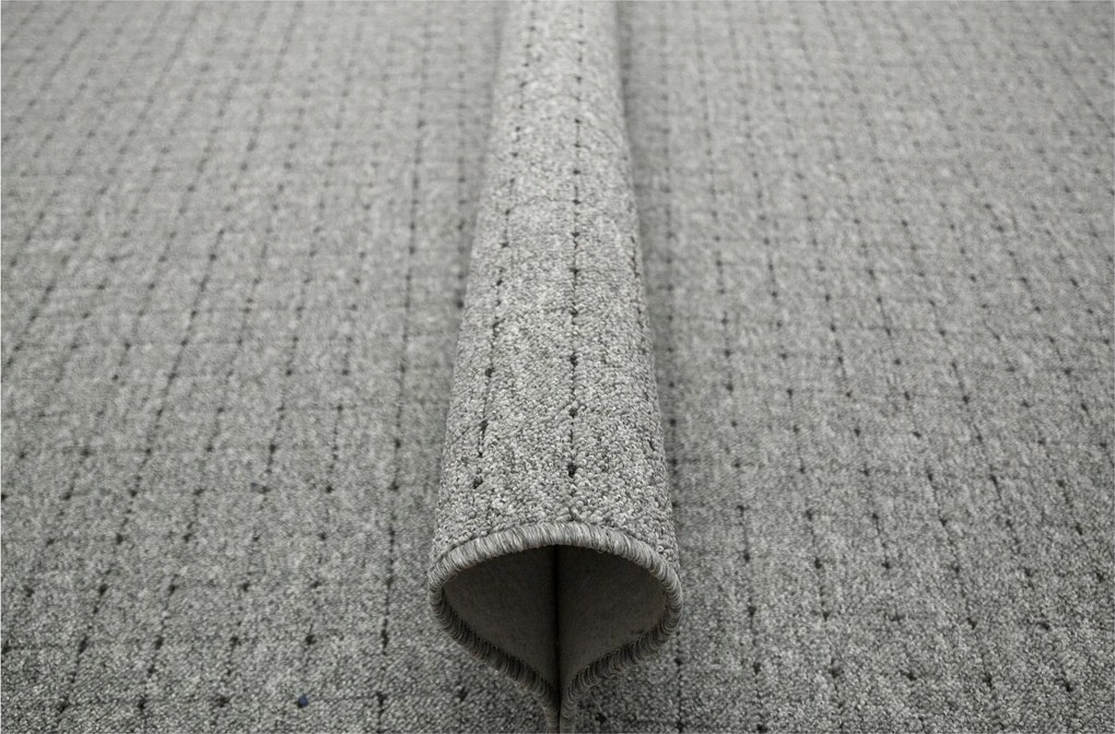 Hurokszőnyeg Szürke Grafit Kockás Filc Zembla Szoba 200x400 cm