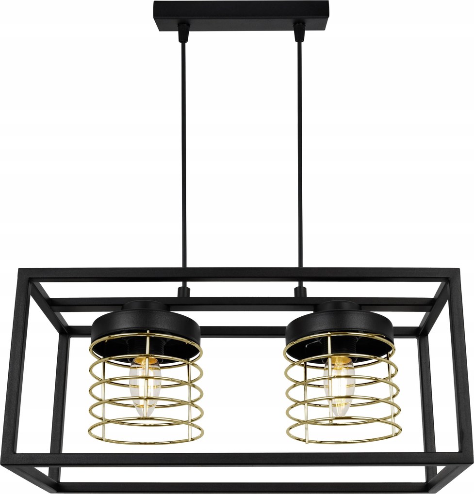 Mennyezeti Lámpa Lógó Fekete Csillár Arany Loft Glamour Ketrec A Nappaliba